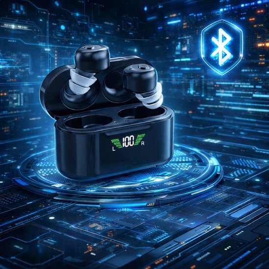 WizBay Premium Select® 2x Mini DSP Intelligent digitaal Gehoorapparaat Oplaadbaar – Bluetooth - In-Het-Oor (IHO) – Bluetooth – Noise Reduction – Geluidsreductie - Gehoorversterker - Oplaadbaar met Magnetische LED L/R Oplaadbox – Zwart