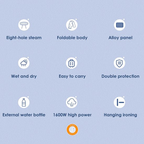 WizBay Premium Select® Kledingstomer incl 4 Opzetstukken - Opvouwbaar - 1600W Stoomapparaat met 250ml Reservoir - Luxe Kledingstomer - Handstomer - Stoomreiniger - Stoomapparaat Kleding