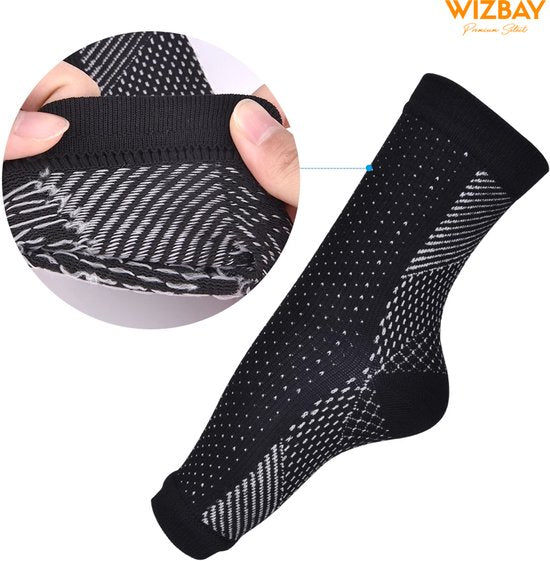 WizBay Premium Select® Compressie Sokken – Orthopedische Sport en Herstel Steunkousen – Enkelbrace en Voetondersteuning bij Hielspoor (Plantar Fasciitis) – Ademend, Elastisch & Vochtregulerend – Unisex – Nylon Spandex – FAGG Geregistreerd - XL 46-49
