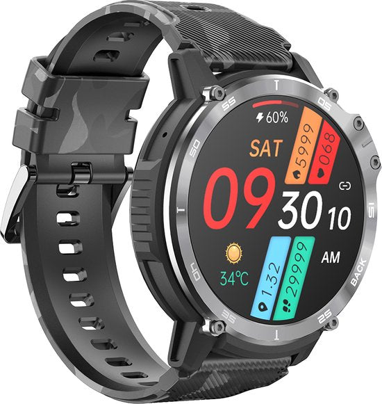 WizBay Premium Select® 1,6 Inch Sport Smartwatch - Bluetooth Bellen - Hartslag Bloeddruk Zuurstof - AI Voice Assist - IP68 Waterdicht - 24 Sportstanden - 400mAh Zwart