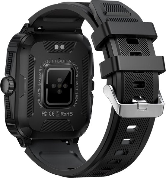 WizBay Premium Select® Outdoor Smartwatch - 1,96 Inch HD Scherm - Bluetooth Bellen - 3ATM Waterdicht - Hartslag Zuurstof Slaap - 100+ Sportstanden - 430mAh Zwart