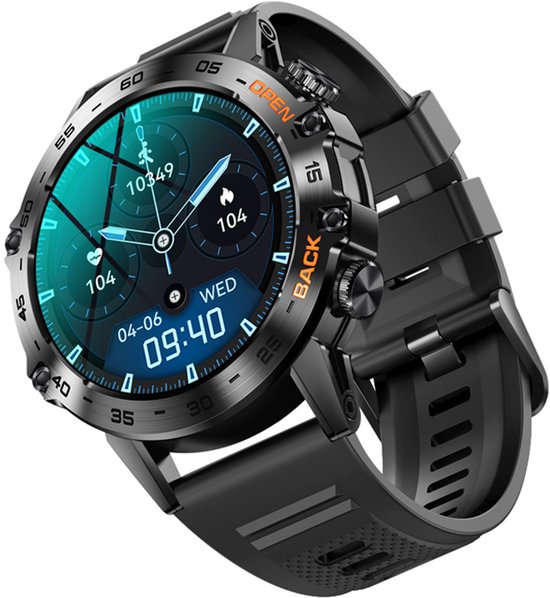 WizBay Premium Select® Sport Smartwatch - 1,39 Inch IPS Scherm - Bluetooth Bellen - Hartslag Bloeddruk Zuurstof - 100+ Sportstanden - 400mAh - Zwart