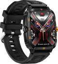 WizBay Premium Select® Outdoor Smartwatch - 1,96 Inch HD Scherm - Bluetooth Bellen - 3ATM Waterdicht - Hartslag Zuurstof Slaap - 100+ Sportstanden - 430mAh - Zwart Oranje Case