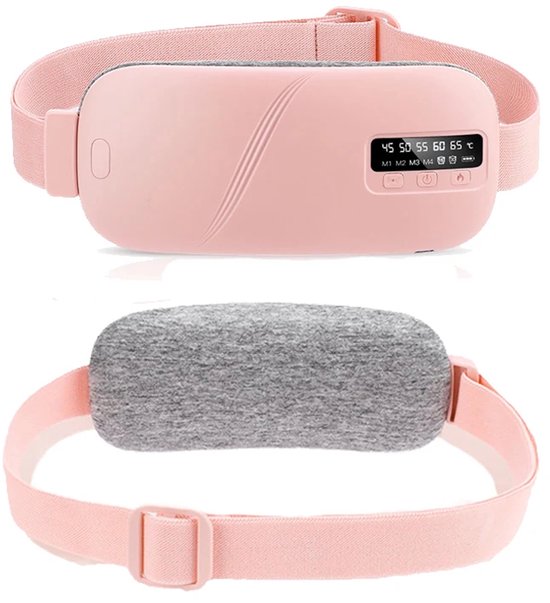 WizBay Premium Select® Menstruatie Warmteband – Elektrische Buik Warmteband met Massage – 5 Warmtestanden – Oplaadbaar – Draadloos – Roze