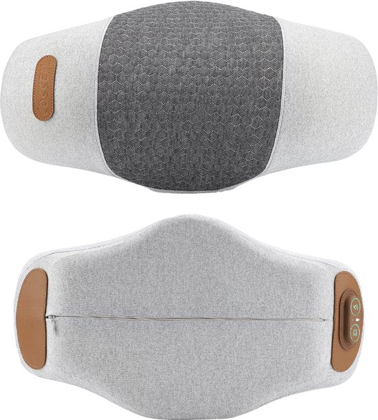 WizBay Premium Select® Nekmassagekussen - Shiatsu Nekkussen met Warmte en Vibratie - Ergonomisch - 3 Standen - Lichtgrijs