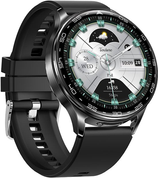 WizBay Premium Select® 2-in-1 Sport Smartwatch met Verborgen Oordopjes - 1,39 Inch - Bluetooth Bellen - Hartslag Bloeddruk Zuurstof - AI Voice - MP3 - IP67 - Zwart