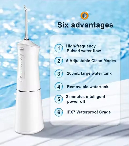 WizBay Premium Select® Cordless Waterflosser - Monddouche - Water Flosser - Wit