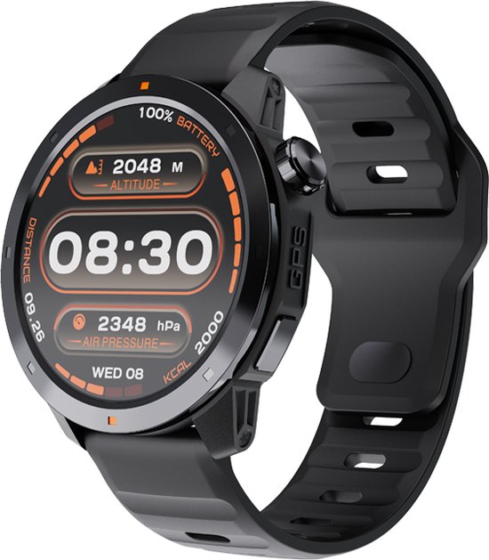 WizBay Premium Select® 1.43inch Amoled Sport Smartwatch Dames Heren - 3ATM Watervast - GPS - Kompas - Bluetooth Bellen - Hartslagmonitor & Slaaptracking - Bloedzuurstofmeting - Stressmeting - Multiple Sport Modi - Smartwatches - Zwart