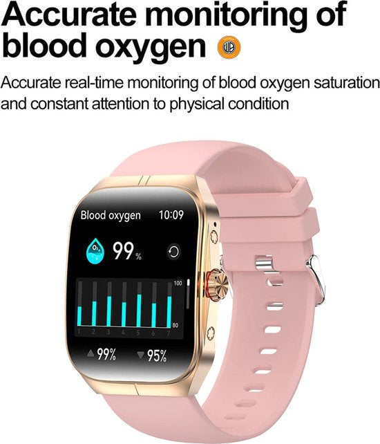 WizBay Premium Select® Smartwatch 1.95inch AMOLED - Bellen - AI Voice Assist - Magnetic Laden - Hart Monitor - O2 Bloeddrukmeter - Multi Sport Modi - Slaap - Message - Smartwatches - Zwarte Case - TPU Zwarte Band