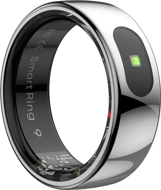 WizBay Premium Select® Smart Ring Zilver - Hartslag, Slaap, Zuurstof - Multi Sport Modi - Oplaadcase - Maat 10