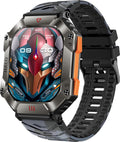 WizBay Premium Select® 2.0 inch HD TFT - Kompas, Altitude & Barometer, Meter - Bluetooth Bellen - Message - Dynamic Hartslag & Slaap Monitor - Bloeddruk & O2 - 100+ Sport Modi - 650mAh - Magnetic Laden - Zink Alloy Mat Grijze Kast - Zwart TPU Band