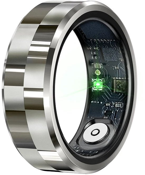 WizBay Premium Select® Smart Ring Zilver - Hartslag, Slaap, Bloeddruk, Zuurstof - Multi Sport Modi - Oplaadcase - Maat 10