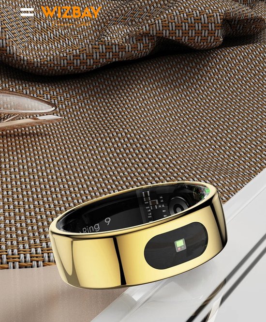 WizBay Premium Select® Smart Ring Goud - Maat 12 - Smart Ring met Hartslag, Slaap, Zuurstof - Multi Sport Modi