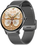 WizBay Premium Select® Ultra Dun 1.42inch AMOLED Elegante Smartwatch Dames Heren AMOLED - Android en iOS - Bluetooth Call - 02 Zuurstof - Dynamic Hartslag & Slaap Monitor - Message - Magnetic Laden - Smartwatches - Zwart Glanzende Kast - Zwarte Band