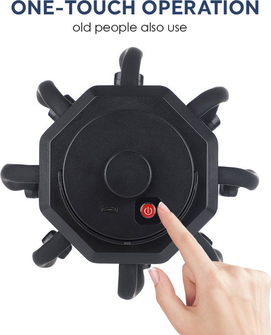 WizBay Premium Select® Multi 8 Point Hoofdmassagespin Massage - Haar Massage - 3 Standen - 360° - Ultra Licht en Compact - Bevorderd Slapen - Verminderd Vermoeidheid en Stress - Zwart