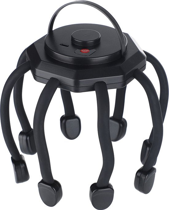 WizBay Premium Select® Multi 8 Point Hoofdmassagespin Massage - Haar Massage - 3 Standen - 360° - Ultra Licht en Compact - Bevorderd Slapen - Verminderd Vermoeidheid en Stress - Zwart