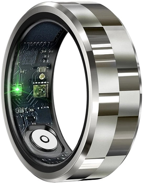 WizBay Premium Select® Smart Ring Zilver - Hartslag, Slaap, Bloeddruk, Zuurstof - Multi Sport Modi - Oplaadcase - Maat 10