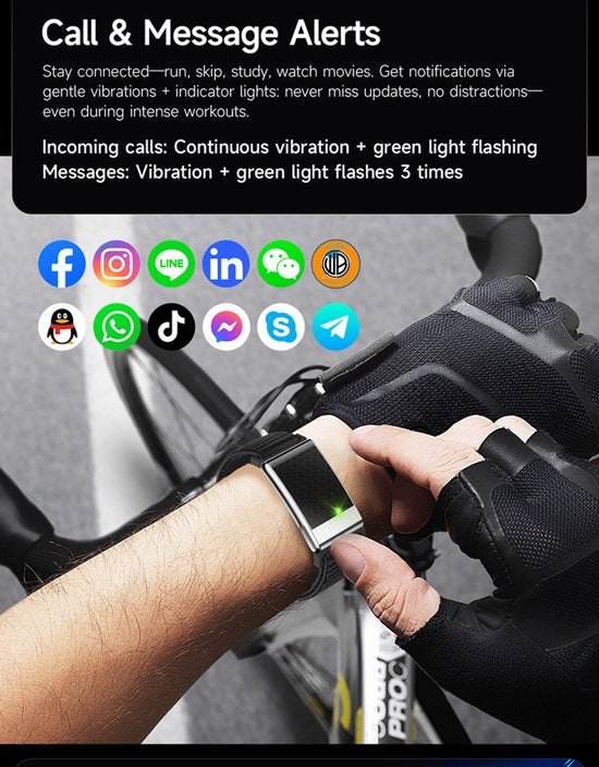 WizBay Premium Select® Smart Bracelet - Screenloze Gezondheidsarmband - ECG - HRV - Hartslag - Zuurstof - Temperatuur - Glucosetrends - BMI - iOS en Android - IP68 - Zilver Rosé