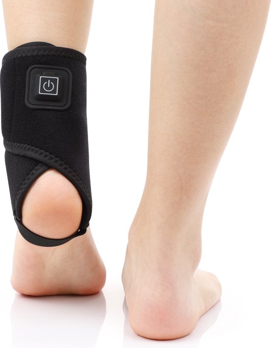 WizBay Premium Select® Enkel Brace Warmte Massage - Enkelbrace - 3 Warmtestanden 45° 50° 55° - Universele Fit - 360° Wrap Design - Zwart