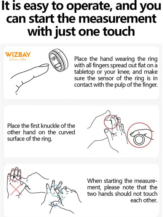 WizBay Premium Select® FlashSense Smart Ring – Glucose & ECG Meting – Gesture – Hypoallergeen – Waterdicht IP68 – Dames & Heren – Oplaadcase – Slaap, O2, Bloeddruk, Hartslag & Sportmonitoring - Zwart #11