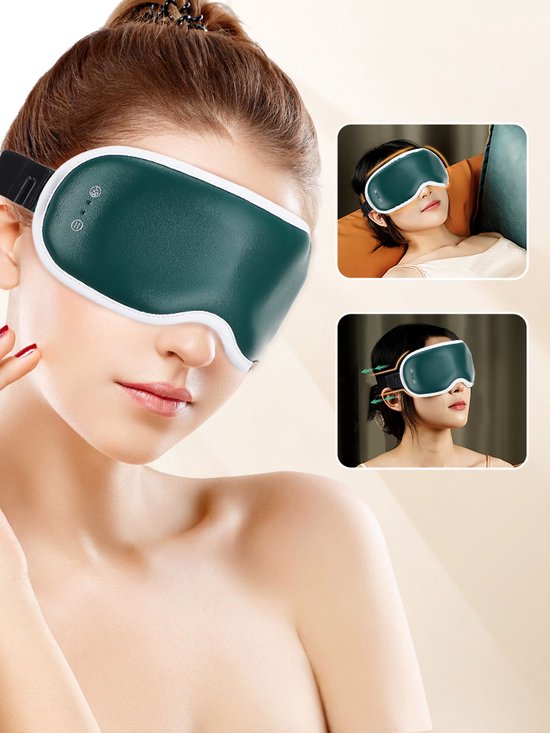 WizBay Premium Select® Warmte Vibratie en Ice Pack Massage Oogmasker - Oogmasker Slaap - Oogmasker Wallen - Graphene 3 Standen Warmte Massage - 7 Vibratie Massage Standen - Ice Pack en 2 Wet Pads Bijgeleverd - Roze