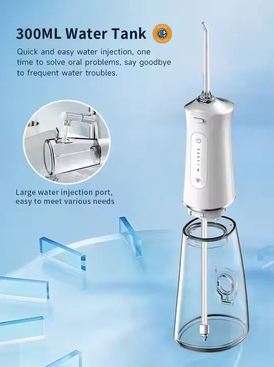WizBay Premium Select® Cordless Waterflosser - Monddouche - Water Flosser - Wit