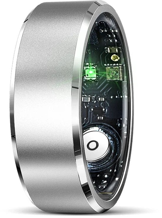WizBay Premium Select® Aluminium Zilver Blush Smart Ring Dames Heren - Oplaad Case - Hypoallergeen - Hartslag & Slaap Monitor - IP68 Waterdicht - O2 Meting - Gesture Functie - Multiple Sport Modi - #9