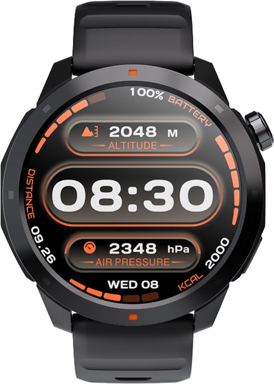 WizBay Premium Select® 1.43inch Amoled Sport Smartwatch Dames Heren - 3ATM Watervast - GPS - Kompas - Bluetooth Bellen - Hartslagmonitor & Slaaptracking - Bloedzuurstofmeting - Stressmeting - Multiple Sport Modi - Smartwatches - Zwart