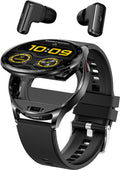 WizBay Premium Select® 2-in-1 Sport Smartwatch met Verborgen Oordopjes - 1,39 Inch - Bluetooth Bellen - Hartslag Bloeddruk Zuurstof - AI Voice - MP3 - IP67 - Zwart