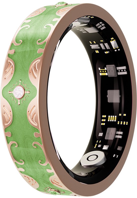 WizBay Premium Select® Bohemian Smart Ring - Mars Green - Hartslag, Slaap en Zuurstofmeting - Activiteitstracker - Maat 9