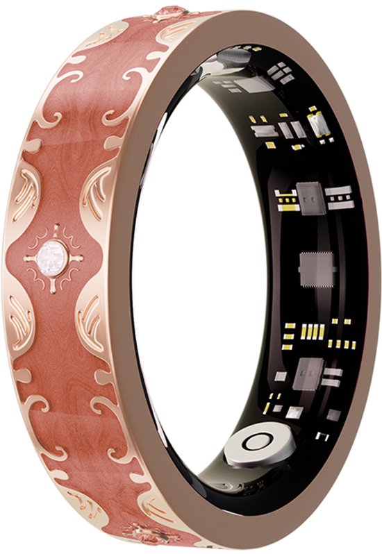 WizBay Premium Select® Bohemian Smart Ring - Coral Orange - Hartslag, Slaap en Zuurstofmeting - Activiteitstracker - Maat 9