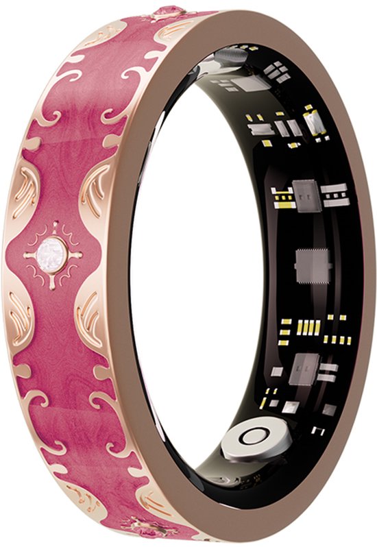 WizBay Premium Select® Bohemian Smart Ring - Rose Red - Hartslag, Slaap en Zuurstofmeting - Activiteitstracker - Maat 8