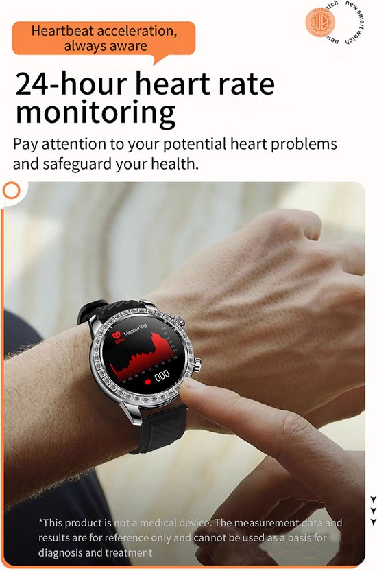 WizBay Premium Select® Smartwatch 1.52 Inch AMOLED - Bellen - Wireless Charging - Kompas - Hartslag O2 en Bloeddruk - Multi Sport - Zilver - Zwart Lederen Band extra Zwarte TPU Band