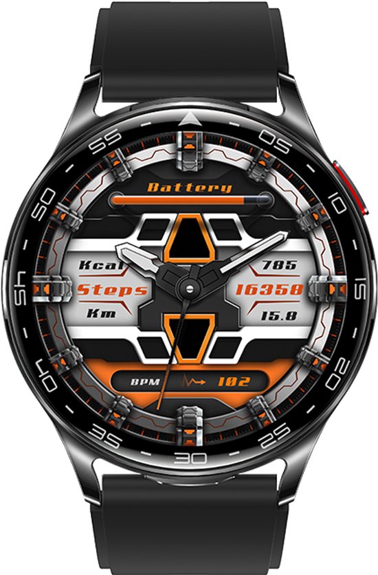WizBay Premium Select® 1.39inch 2in1 Sport Smartwatch Dames Heren MP3 Player met EARBUDS - 300Ah Watch - 25mAh Earbuds - Bluetooth Bellen - AI Voice - O2 Bloeddrukmeter Multi Sport Modes - Android iOS - Zilver met Zwarte Siliconen Band